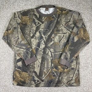 Men's Vintage Camo Longsleeve Pocket Tee Size XL 90s Ranger Essentials